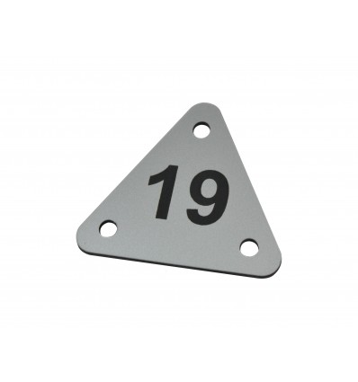 Numer na wieszak szatniowy z laminatu grawerskiego, grubość 1,6 mm, 6x6 cm