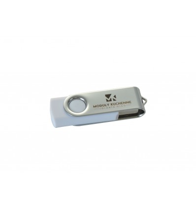 Pendrive 16 GB biały grawer jednostronny - 100szt. 1,8 cm x 5,7 cm x 0,9 cm