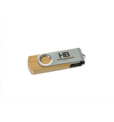 Pendrive 16GB z bambusową obudową grawer jednostronny - 100szt. 2 cm x 5,8 cm x 1 cm