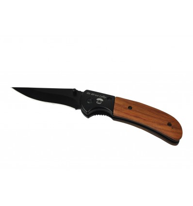 Noż składany z drewnianą rączką z grawerem 101×29×14 mm