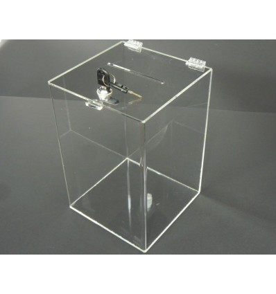 skarbonka, urna, skrzynka z plexi przeźroczystej 20x20x30cm