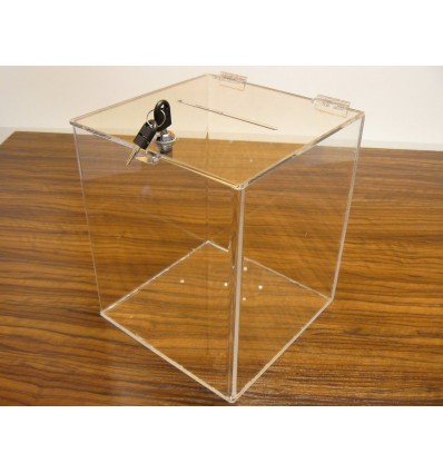 Urna, skarbonka, skrzynka, puszka z plexi przeźroczystej 25x25x30cm